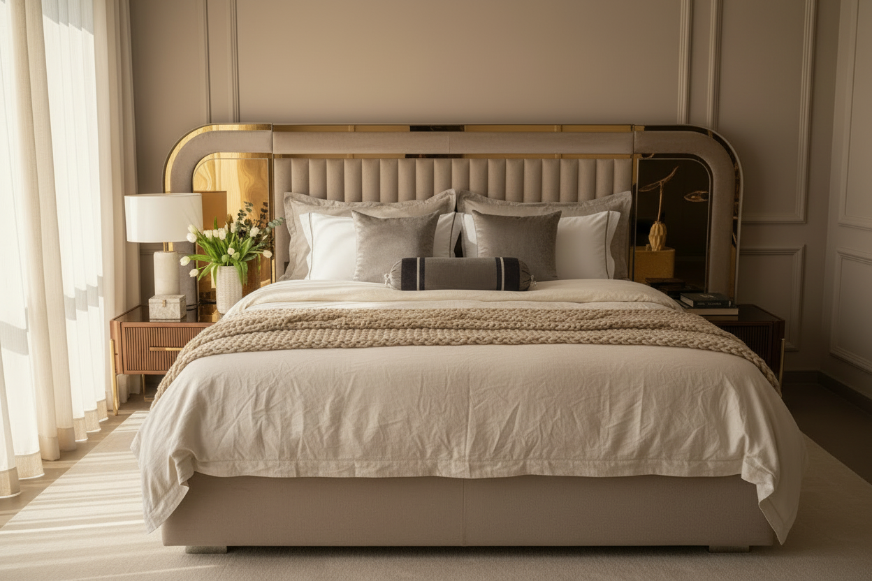 Zebranom Bed - Cream Beige