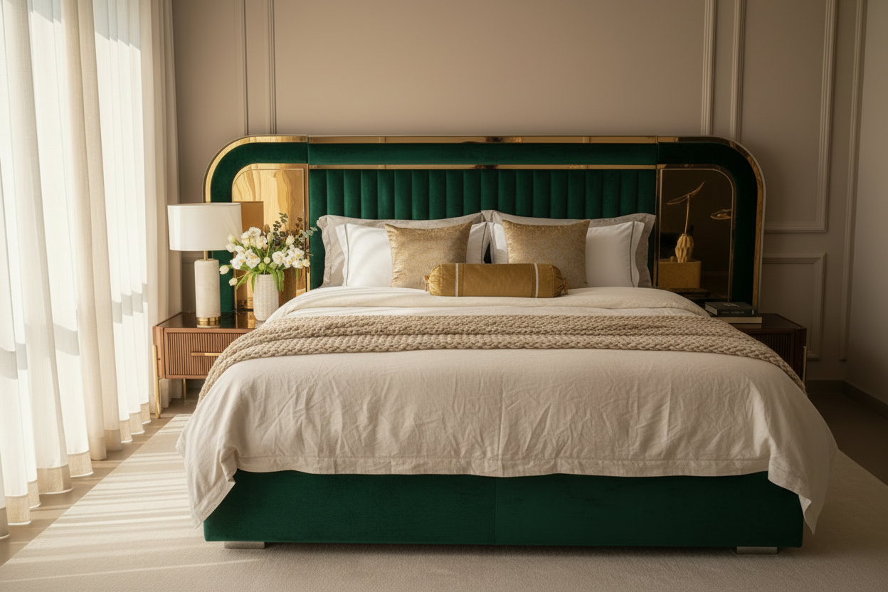Zebranom Bed - Emerald Green