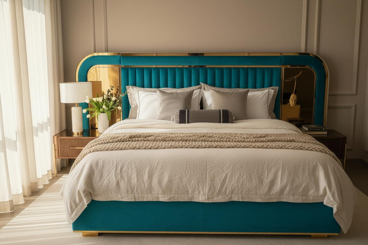 Zebranom Bed - Turquoise